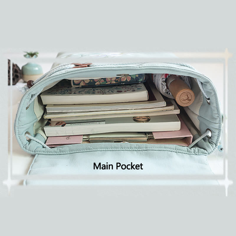 Handgemachter, bestickter Canvas-Rucksack mit Buddha Stones und großer Kapazität - image 6