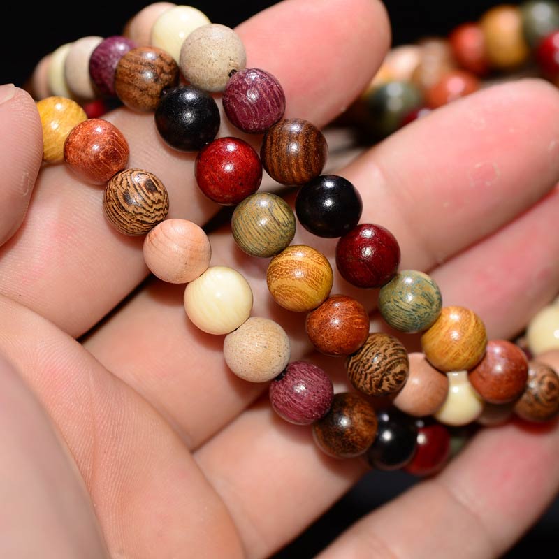 Buddha Stones, 108 Perlen, Wenge-Holz, Mala, Segen, Meditationsarmband