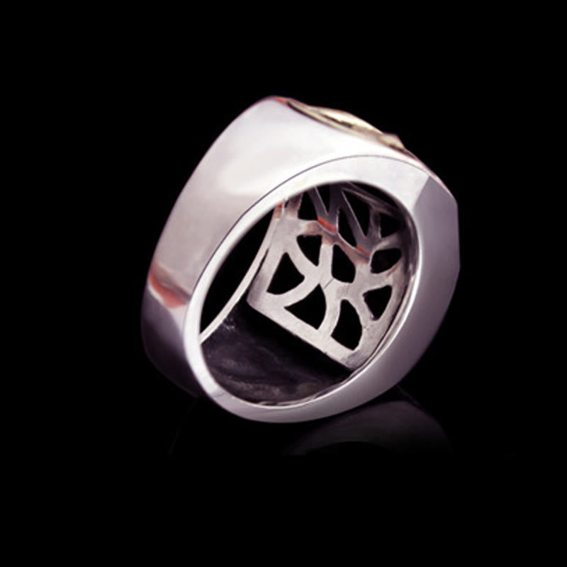 Verstellbarer Ring aus 925er-Sterlingsilber mit Buddha Stonesn, Sanskrit-Design, geschnitzter Schutz - image 17
