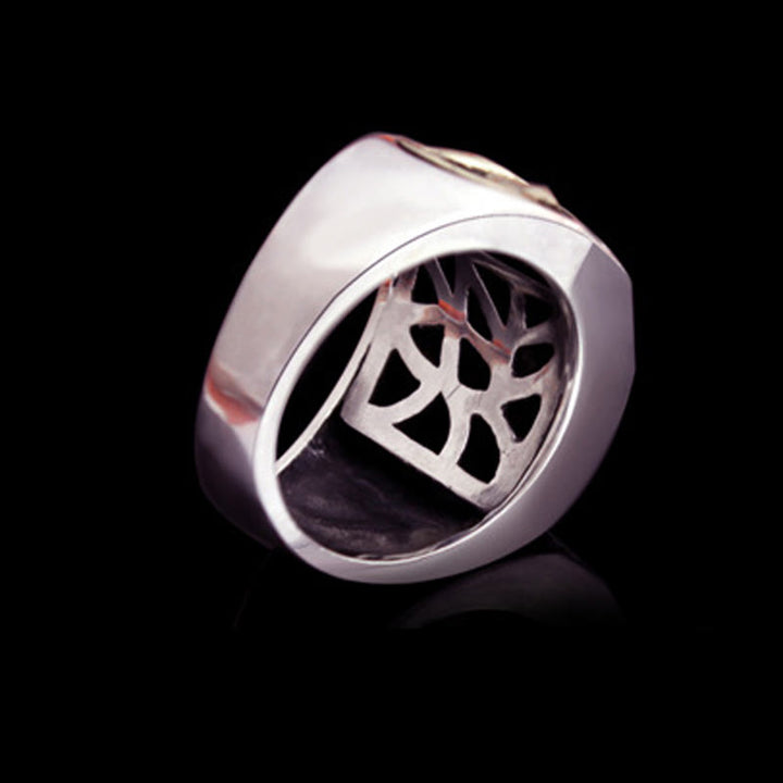 Verstellbarer Ring aus 925er-Sterlingsilber mit Buddha Stonesn, Sanskrit-Design, geschnitzter Schutz - image 17