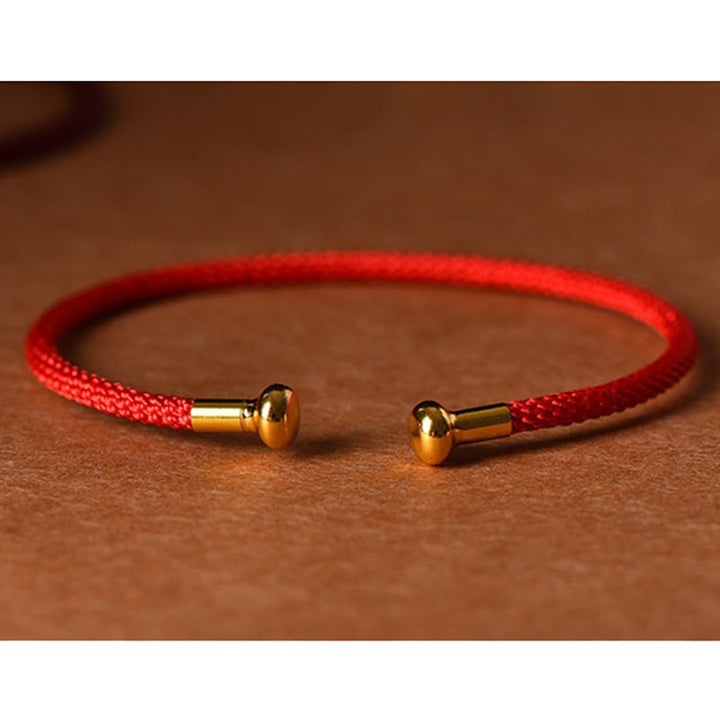 Buddha Stones, schlichtes Design, handgefertigtes Glücksgeflecht-Manschettenarmband - image 5
