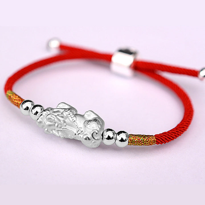 Buddha Stones 24K vergoldetes PiXiu Luck Red String Armband