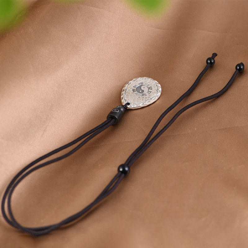 Buddha Stones Vintage 999 Sterling Silber Yin Yang Bagua Wassertropfen Design Balance Harmonie Halskette Anhänger - image 10