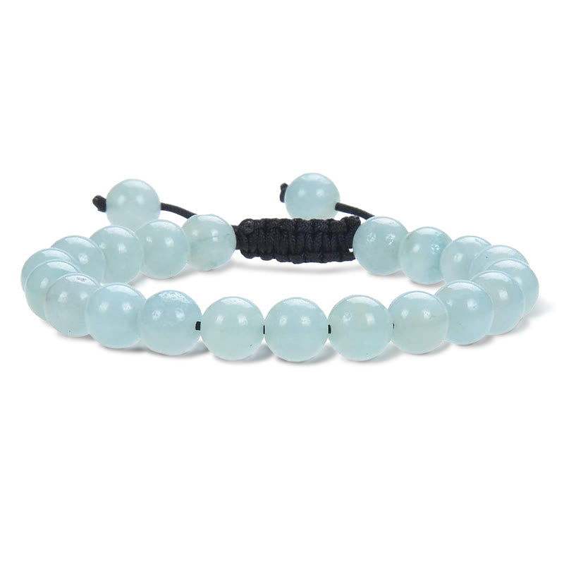 Buddha Stones, natürliche Heilkraft, Edelstein-Kristallperlen, Unisex, verstellbares Makramee-Armband - Amazonit - image 5