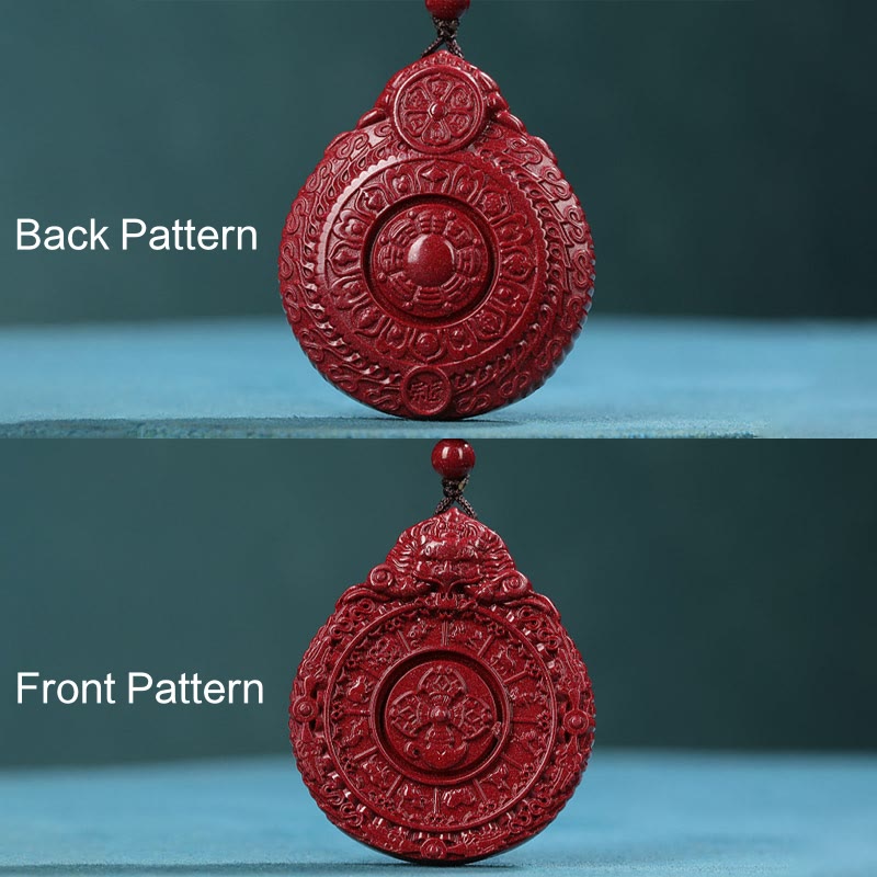 Buddha Stones, chinesisches Sternzeichen, natürliches Zinnober-Bagua-Amulett, halten böse Geister fern. Halsketten-Anhänger - image 5