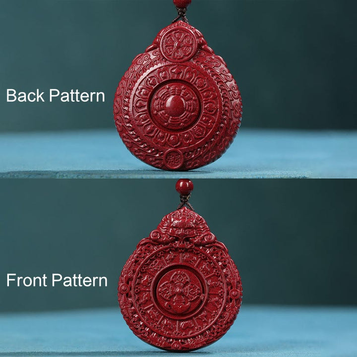Buddha Stones, chinesisches Sternzeichen, natürliches Zinnober-Bagua-Amulett, halten böse Geister fern. Halsketten-Anhänger - image 5
