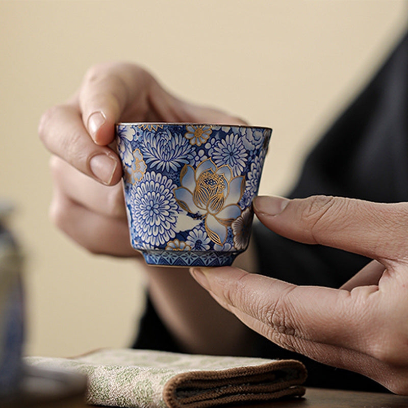 Buddha Stones Teetasse, Lotus-Chrysantheme, Pflaumenblüte, Kung-Fu-Teetasse, Teekanne