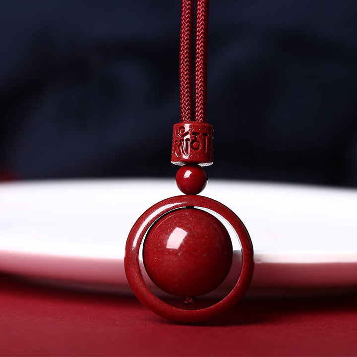 Buddha Stones, Zinnober, Om Mani Padme Hum, PiXiu, Segen, Glücksperlen-Halsketten-Anhänger - Om Mani Padme Hum - Rotes Seil - image 1