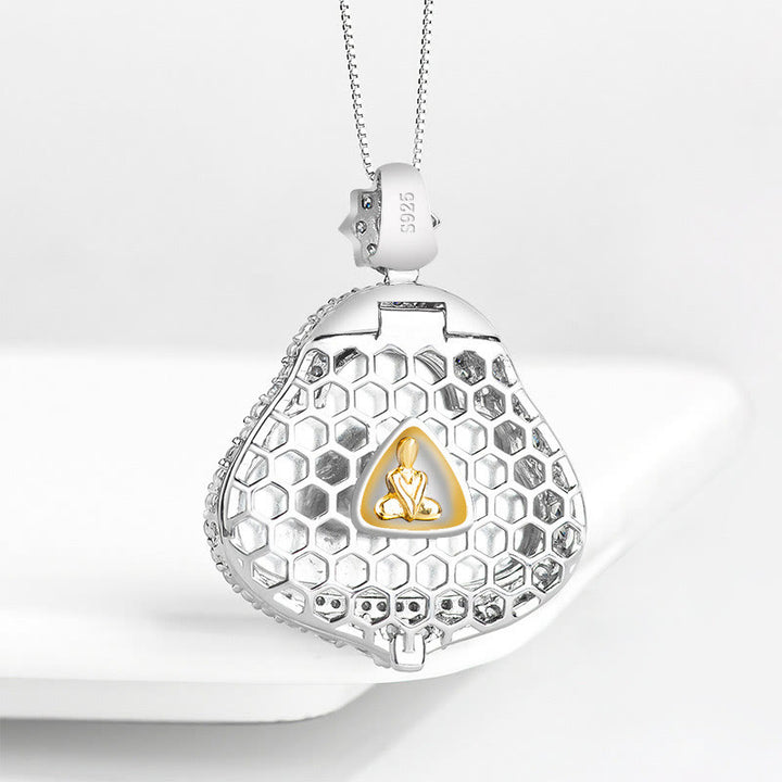 Buddha Stones 925 Sterling Silber lachender Buddha natürliche Jade Glück Fülle Kette Halskette Anhänger - image 3