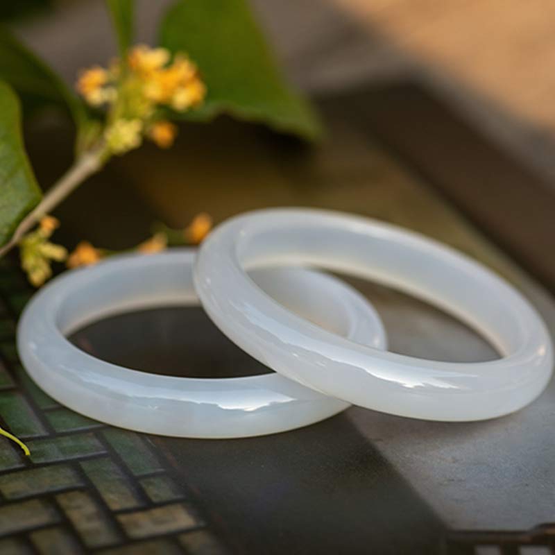 Buddha Stones Natural Chalcedon Harmony Positive Armband Armreif - image 3