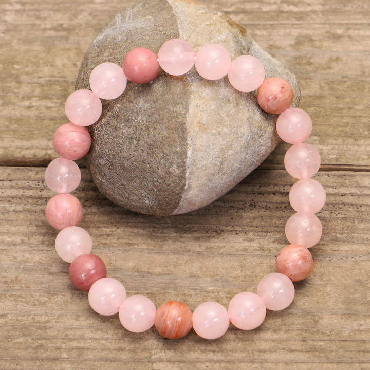108 Mala-Perlen, rosa Kristall-Liebesquasten-Armband - image 5