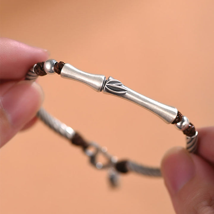 999 Sterling Silber Bambusmuster Zikade Glück Reichtum Armband - image 3