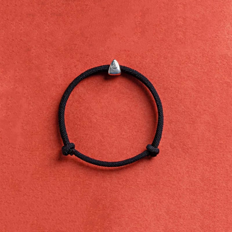 Buddha Stones 925 Sterling Silber Fu Charakter Segen handgefertigtes geflochtenes Armband - image 15