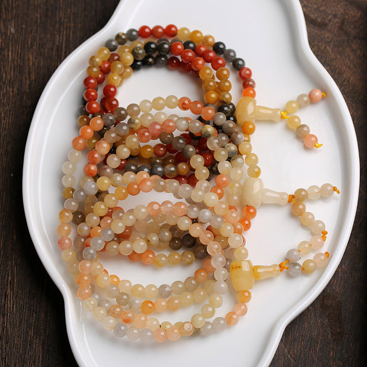 108 Perlen natürliches rotes Achat-Mala-Schutzarmband - image 2