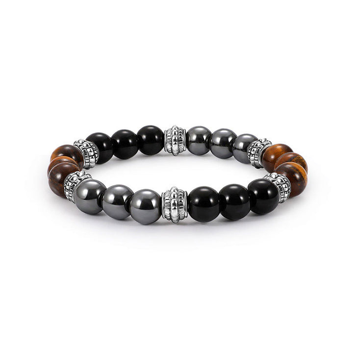 Buddha Stones Tigerauge und Hämatit Glücks- und Heilungsarmband - 0,31 Zoll (8 mm) - image 0
