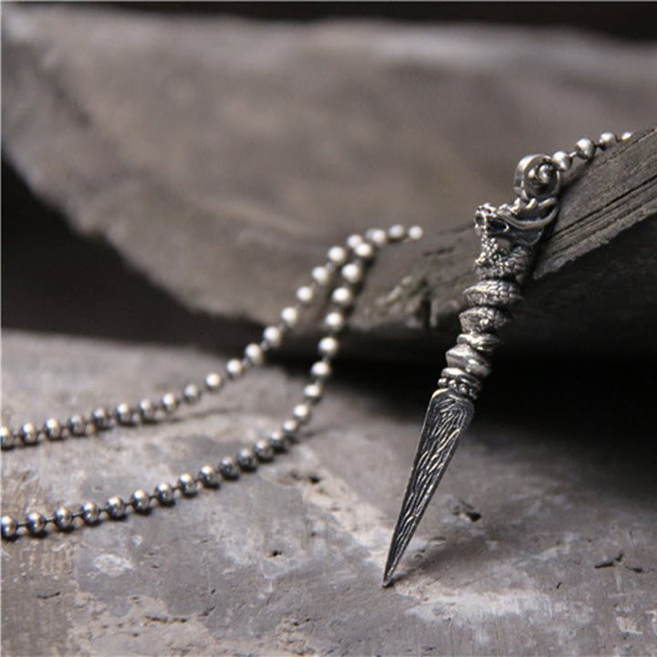 ❗❗❗Ein Blitzverkauf – Buddha Stones 925 Sterling Silber Jahr des Drachen Design Dorje Vajra Schutz Halskettenanhänger - image 3