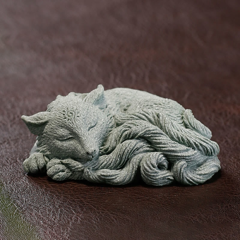 Buddha Stones Kleiner neunschwänziger Fuchs zum Schutz für Zuhause, Tee, Haustier, Dekoration - image 4