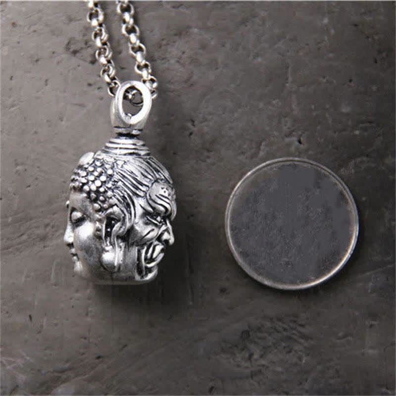 Buddha Stones 999 Sterling Silber Buddha Dämon Gelassenheit Halskette Anhänger - image 5