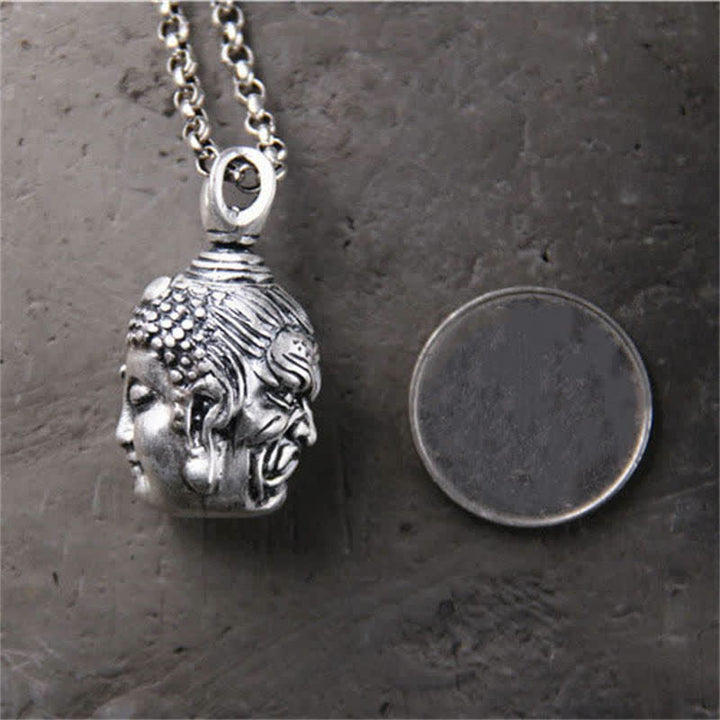 Buddha Stones 999 Sterling Silber Buddha Dämon Gelassenheit Halskette Anhänger - image 5