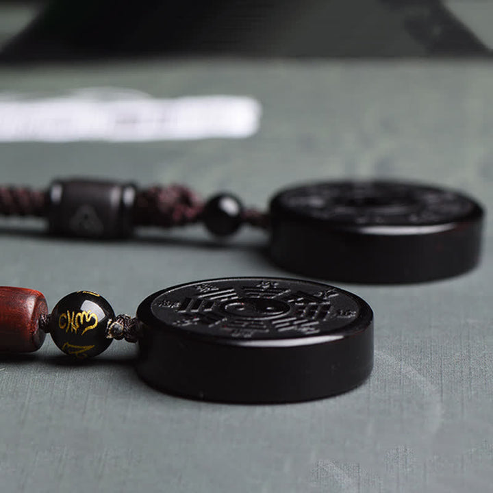 Schwarzer Obsidian Bagua Yin Yang Stärke Halskettenanhänger - image 4