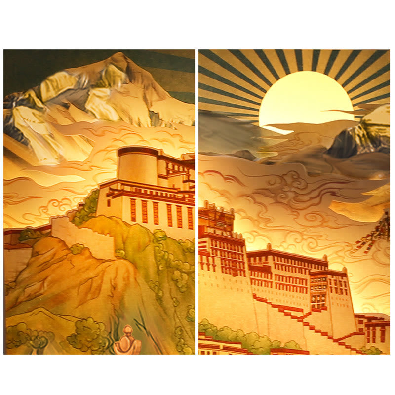 Tibet Potala Palast Papier LED Schnitzlampe Kunst Nachtlichter Kreative LED Tischlampe - image 6