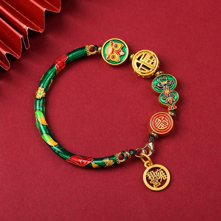 Buddha Stones Tibetisches Kalebassen-Armband mit Löwenmotiv – Symbol für Glück und Wohlstand - image 4