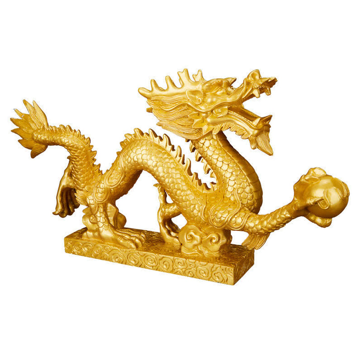 Buddha Stones, Feng Shui-Drache, verheißungsvolle Wolke, Reichtum, Glück, Dekoration - Gold - 50 cm × 7,5 cm × 25 cm - image 0