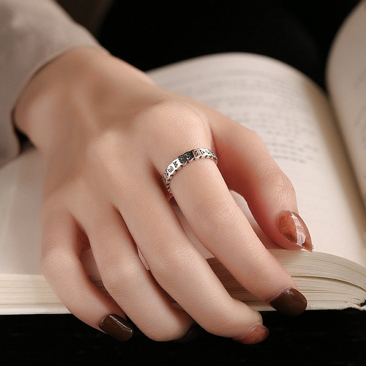 Buddha Stones Ring aus 925er-Sterlingsilber mit sechs wahren Worten und ruhiger Weisheit - image 2