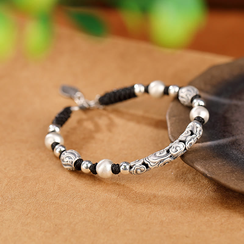 Buddha Stones Tibet Handgefertigtes Kupfer 999 Sterling Silber Glückswolken-Reichtum-Schnur-Armband - image 15