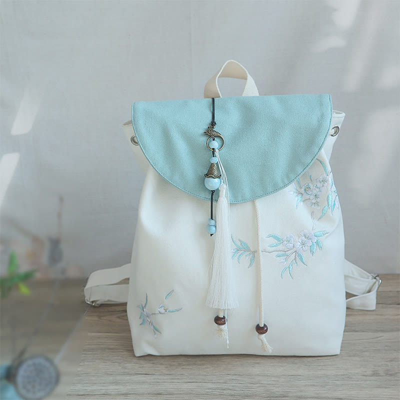 Handgemachter, bestickter Canvas-Rucksack mit Buddha Stones und großer Kapazität - image 38