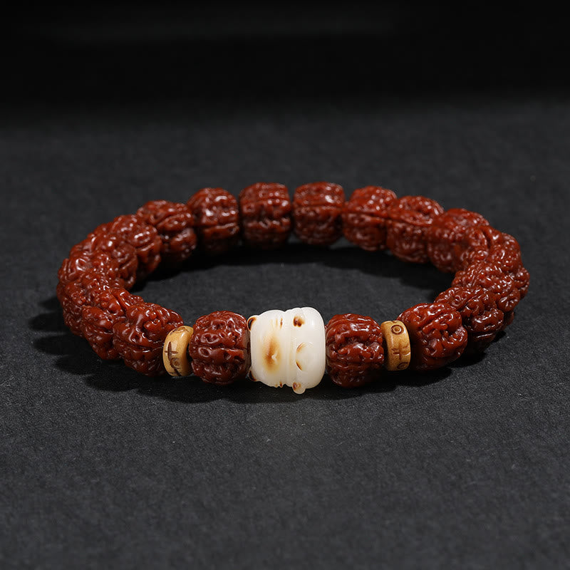 Buddha Steine Tibet Rudraksha Bodhi Samen Dzi Perle Glückskatze Tanzender Löwe Reichtum Armband Handgelenk Mala