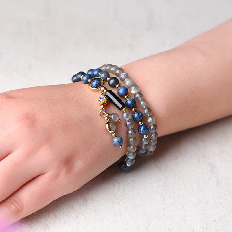 Buddha Stones Armband aus Mondstein, Lapislazuli und Mondstein – beruhigend, heilend und positiv - image 10