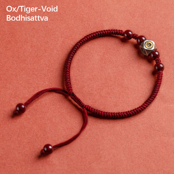 Buddha Stones 925 Sterling Silber Chinesisches Sternzeichen Natal Buddha Zinnober Calm Armband - Ochse/Tiger-Leere-Bodhisattva - Rot (Handgelenkumfang 14–18 cm) - image 7