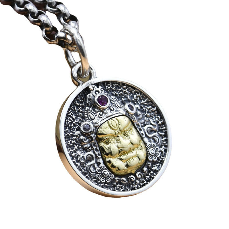 Buddha Stones 925 Sterling Silber Zakiram Göttin des Reichtums Dorje Vajra spirituelle Halskette Anhänger - image 6