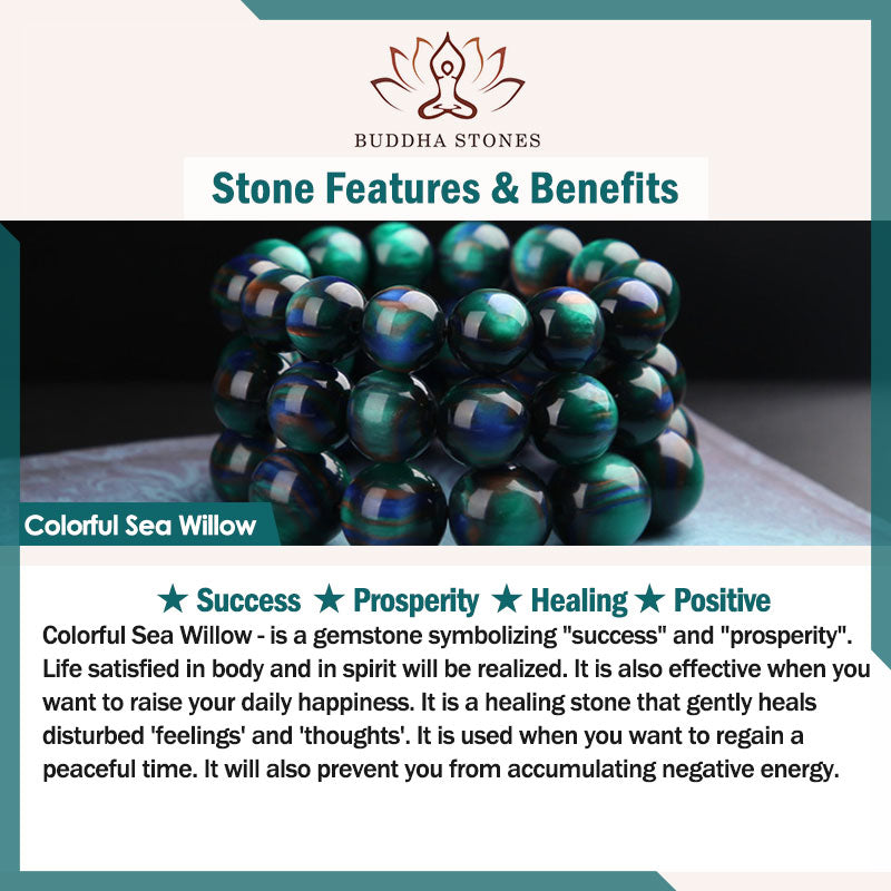Buddha Stones, buntes Seeweiden-Farbwechsel-PiXiu-Armband mit positiver Heilung