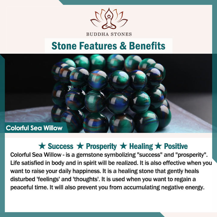 Buddha Stones, buntes Seeweiden-Farbwechsel-PiXiu-Armband mit positiver Heilung