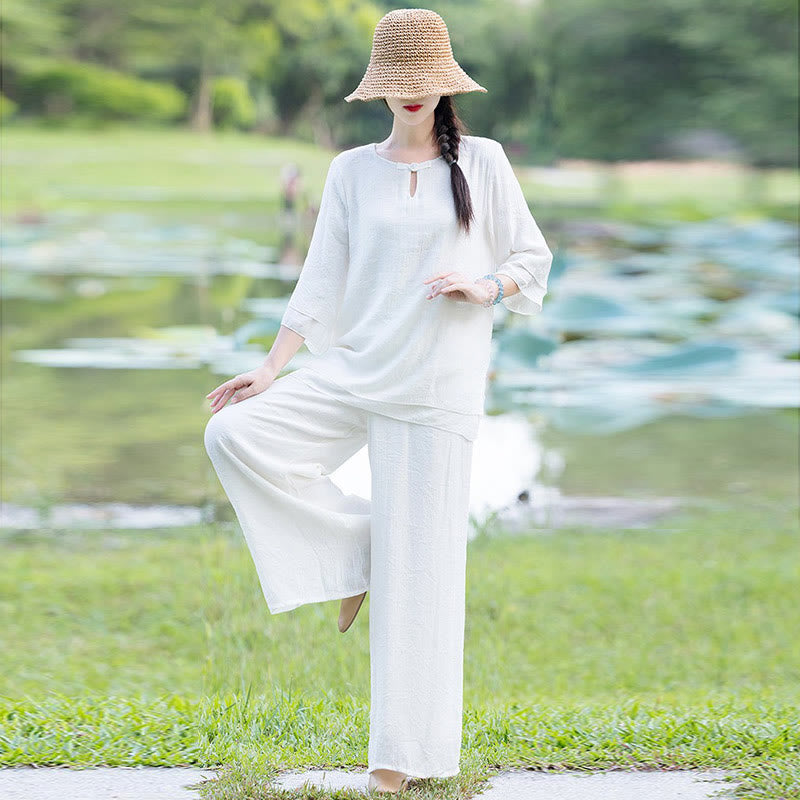 Tai Chi Meditation Gebet Zen Spirituelle Morgenpraxis Kleidung Damen Set - image 9