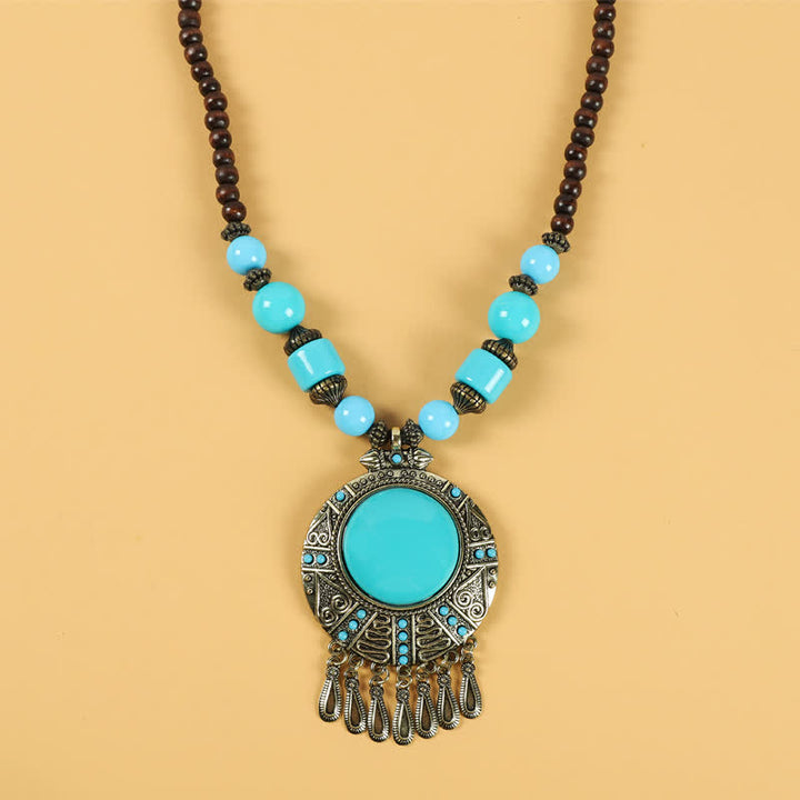 Tibetische Retro-Perlen, Quasten-Haarschmuck, Haarschmuck - Wassertropfen-Blau - image 14