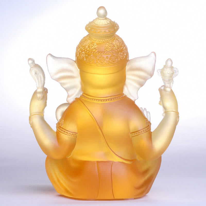 Buddha Stones, handgefertigt, Ganesh Ganpati, Elefantenfigur, Liuli-Kristallkunststück, Schutzstatue, Heimdekoration - image 3