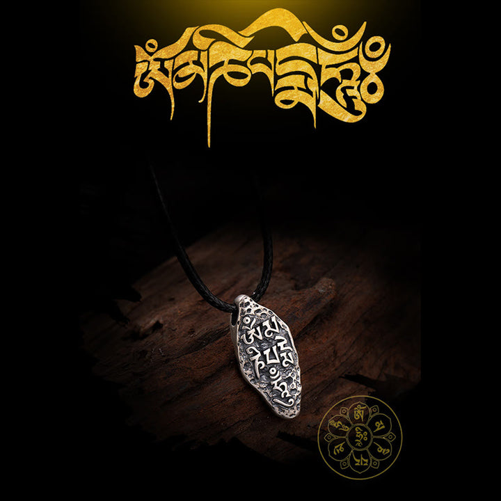 Buddha Stones, tibetisches 925er-Sterlingsilber, Om Mani Padme Hum Dorje Vajra, gravierter Stärke-Halskettenanhänger - image 13