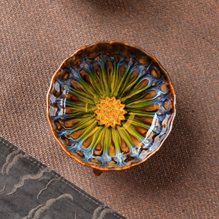 Teetasse aus Keramik mit Buddha Stones , Lotus, Pfau, Drache, Phönix, Koi-Fisch, eingelegte Teetassen, 120 ml - image 8