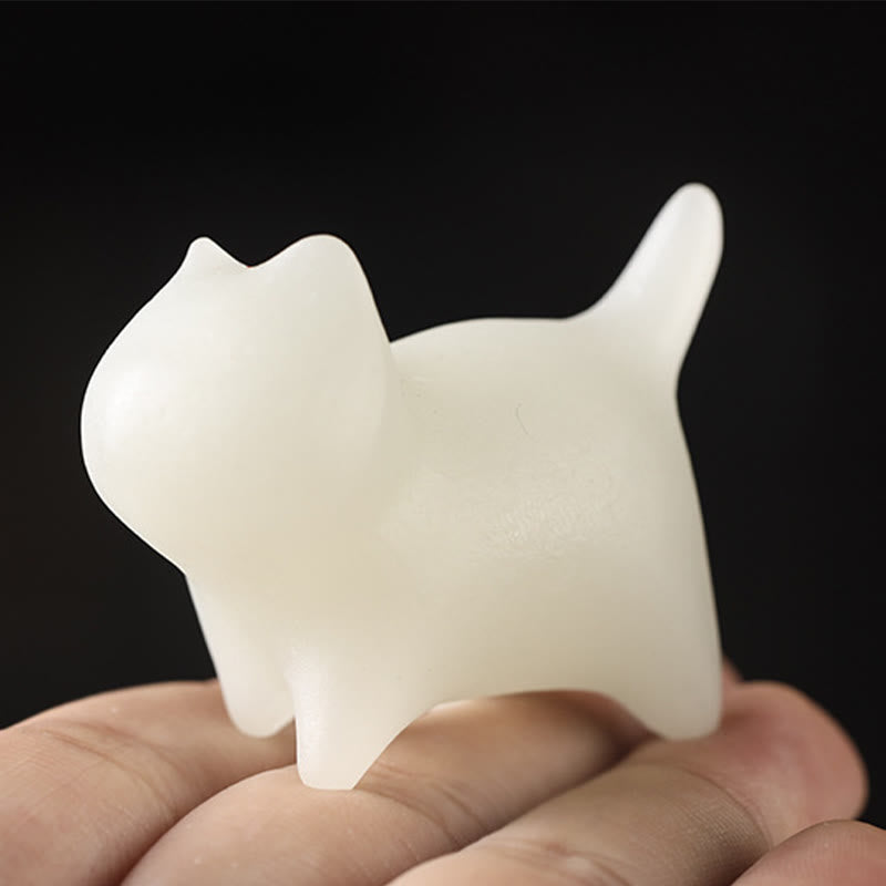 Buddha Stones, 2 Stück, Mini-Glühstein, niedliche Katze, leuchtende Glückskatze, Energie-Dekoration - image 5