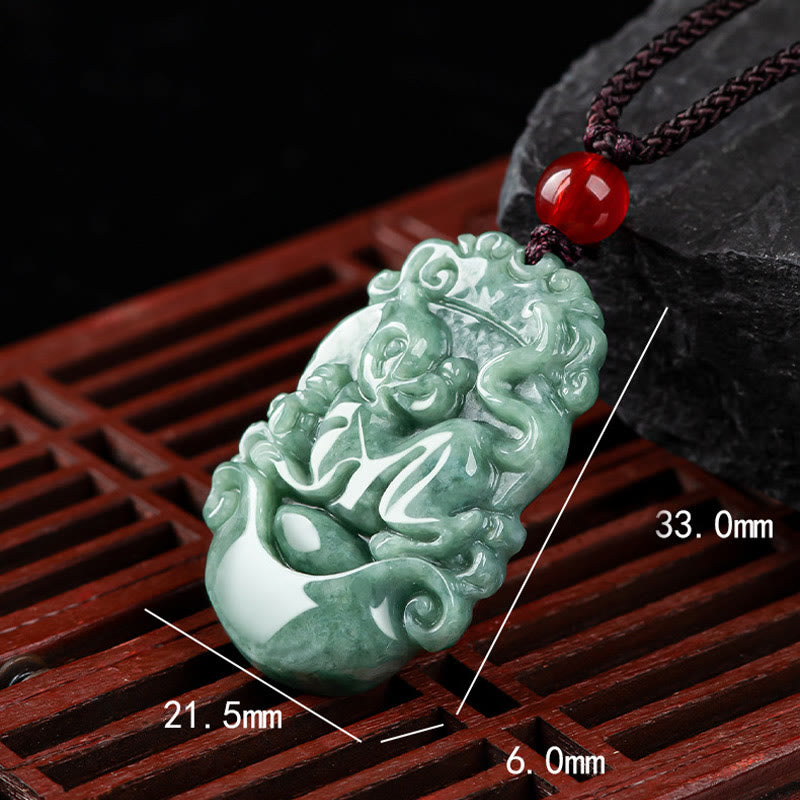 Buddha Stones, natürliche Jade, 12 chinesische Sternzeichen, Wohlstands-Halsketten-Anhänger