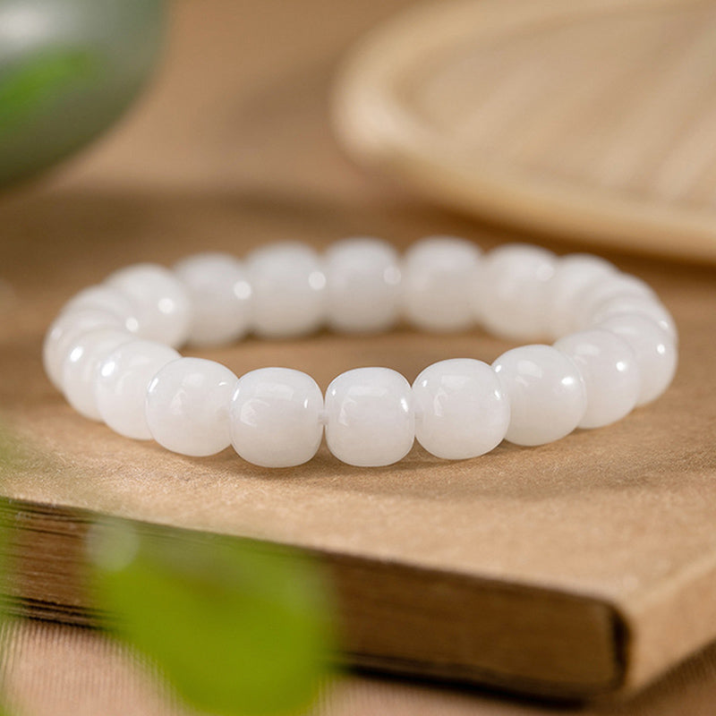 Buddha Stones Hetian Weiß Jade Glücks-Segen-Armband - image 3