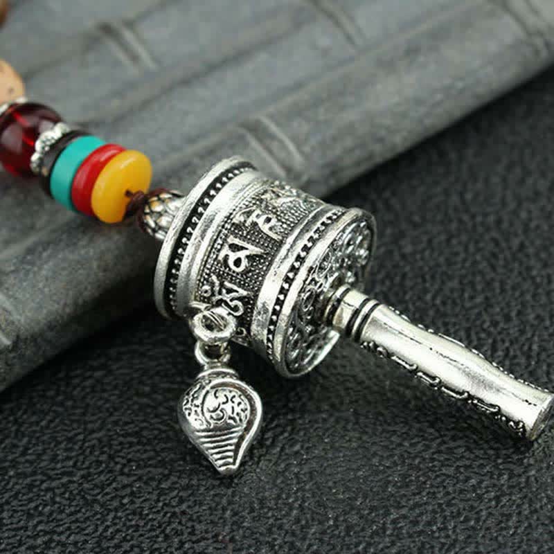 Buddha Stones, tibetische Om Mani Padme Hum Gebetsmühle, Rotation, Vajra-Holz-Halsketten-Anhänger - image 17