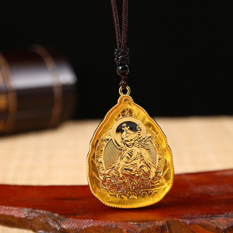 Tibetischer Buddha-Liuli-Kristall-Halskettenanhänger - Gelber Buddha - image 7