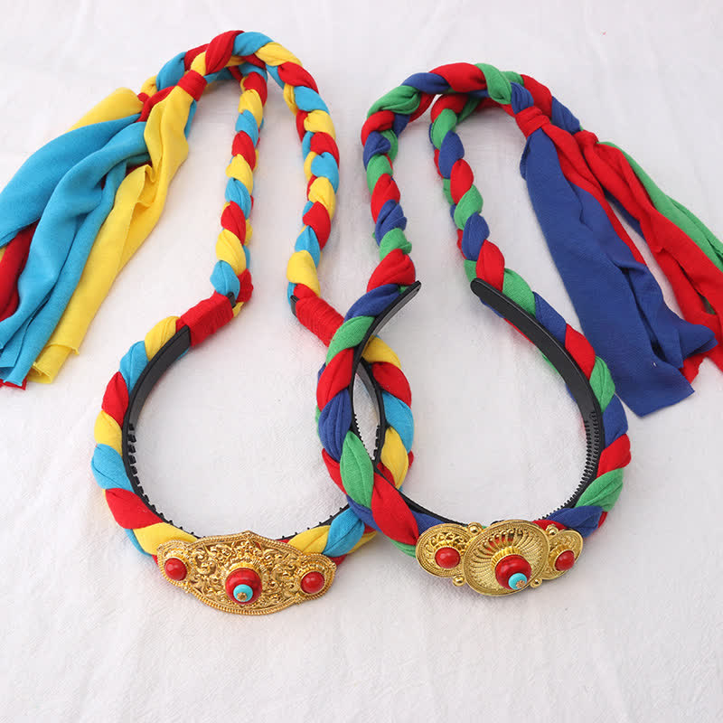 Tibetische bunte Quastenperlen Haarschmuck Haarschmuck - image 1