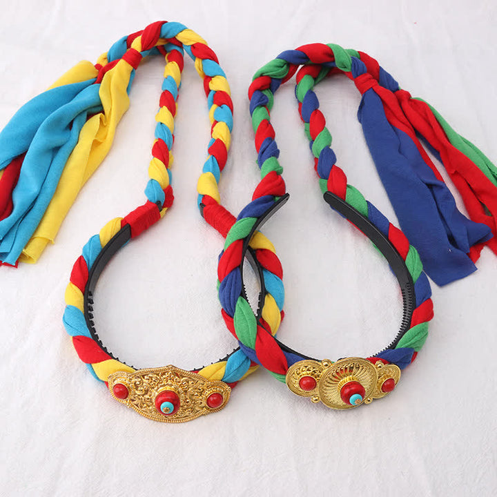 Tibetische bunte Quastenperlen Haarschmuck Haarschmuck - image 1