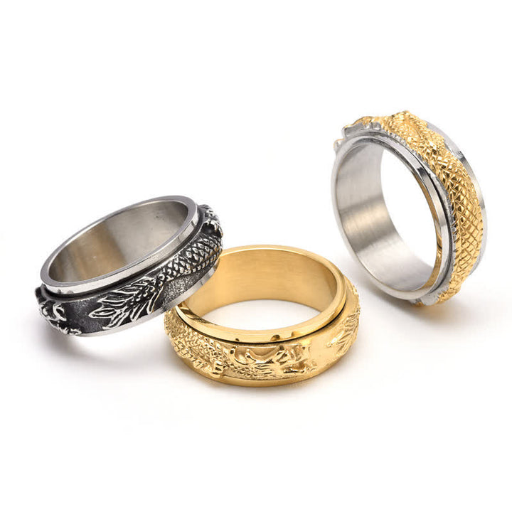 Buddha Stones Dragon Titanstahl-Stimulationsring, drehbar - image 19