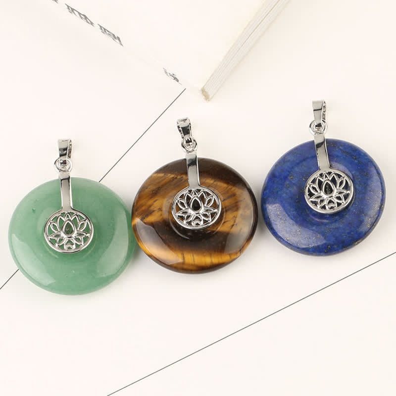 Buddha Stones, verschiedene Kristall-Amethyst-Rosa-Kristall-Lotus-Heilungs-Halsketten-Anhänger - image 3